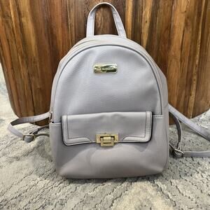 Big Buddha Backpack Purse Light Purple Faux Leather 9x11x5 Gold Hardware D